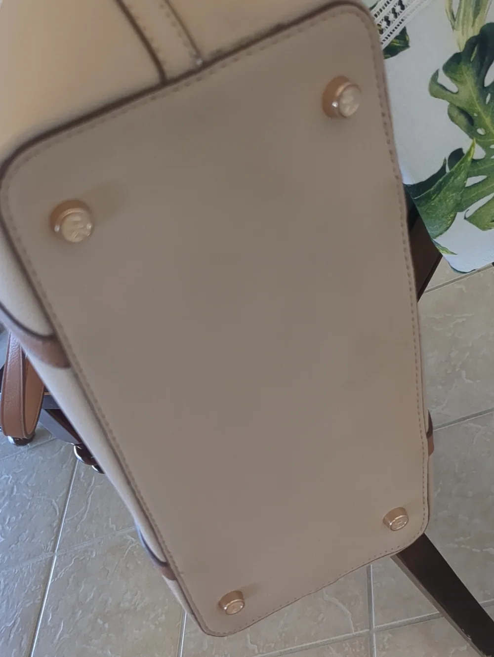 Anne Klein Cream, Tan and Brown Two-Tone Tote